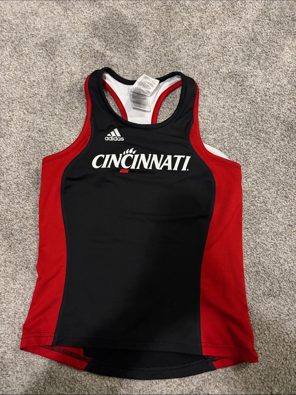 adidas Women’s Black and Red Cincinnati Racerback Tank
